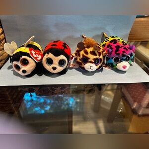 Ty Plush Small Pet Toys - Yellow, Red, Brown, Purple